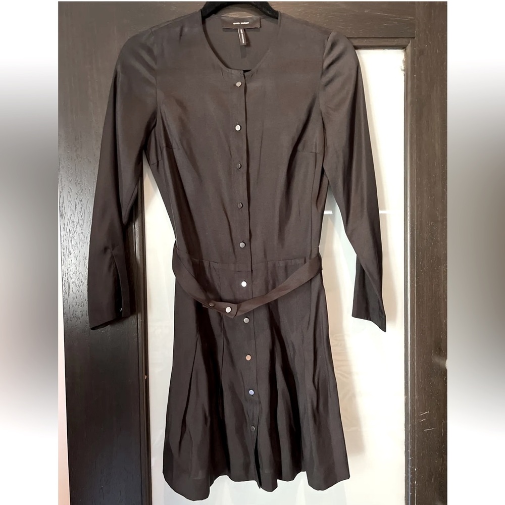 Isabel Marant size 36 Button, Belted, Black, Dress